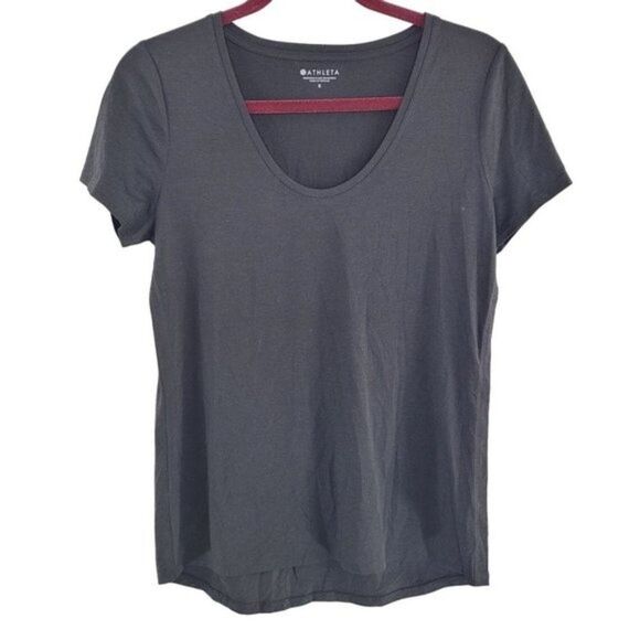Athleta athleisure black casual t-shirt top Size Small - Picture 1 of 3